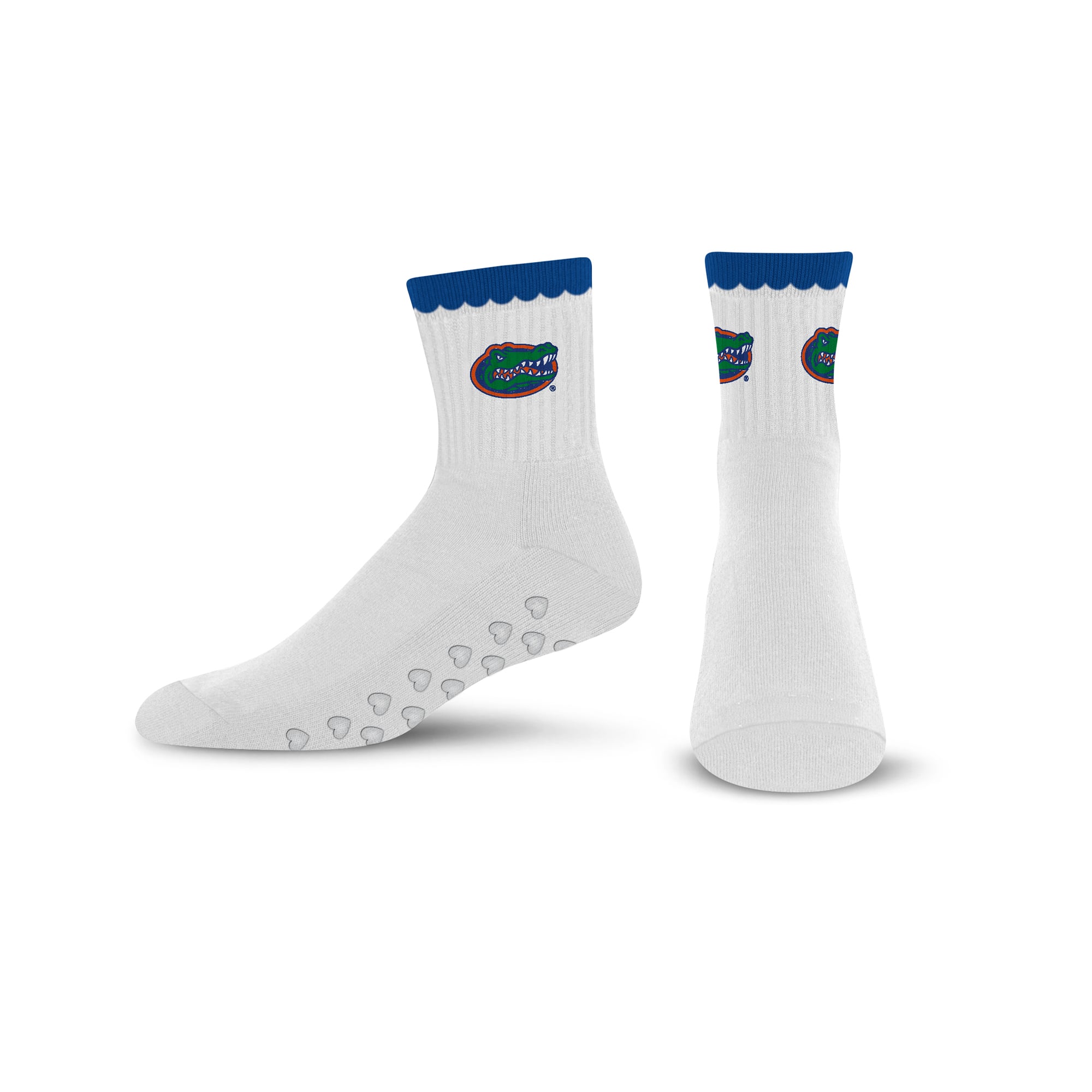 Women's PRO Compression  Florida Gators White Heartshape Grippers Yoga-Pilates Quarter Socks