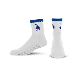 Women's PRO Compression  Los Angeles Dodgers White Heartshape Grippers Yoga-Pilates Quarter Socks