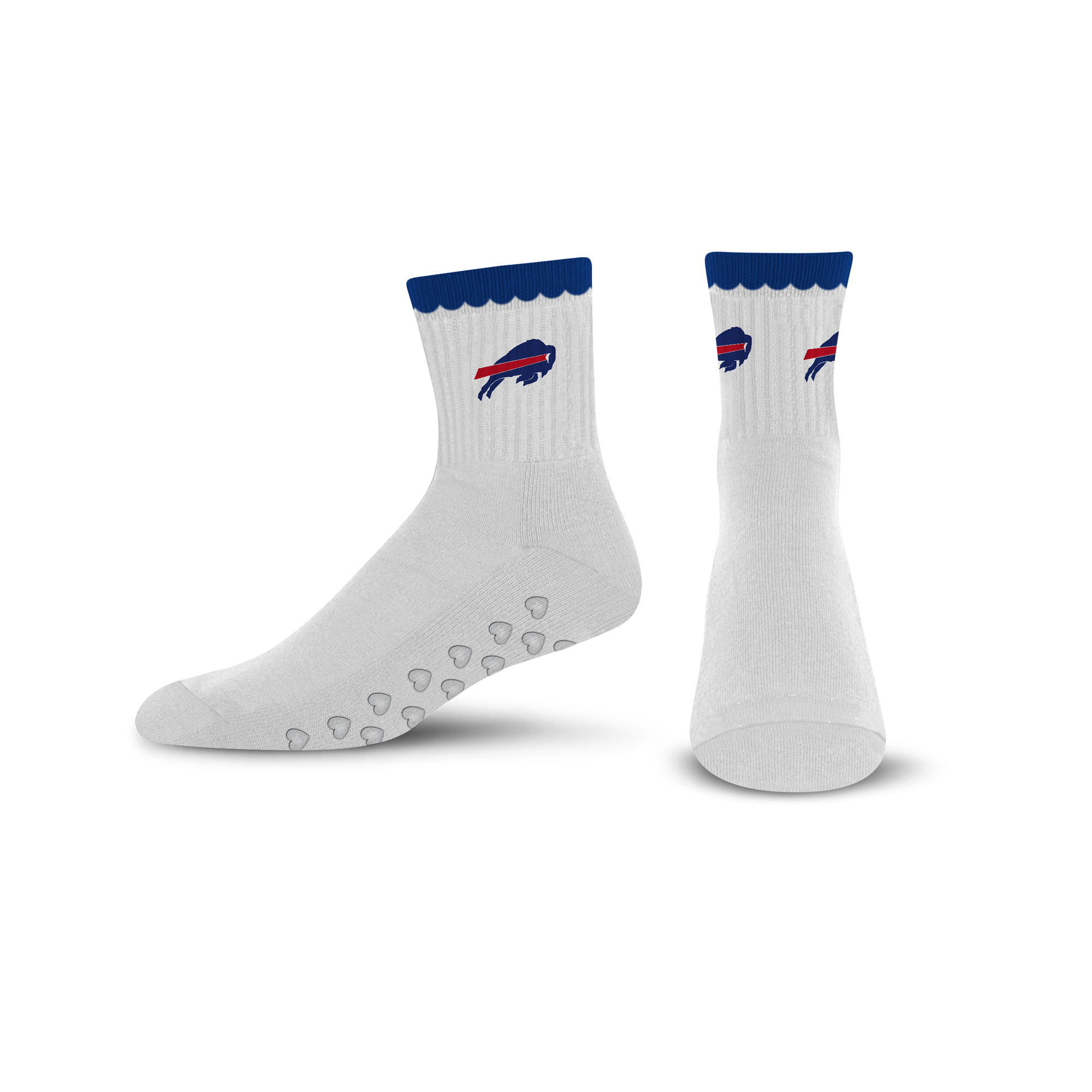 Women's PRO Compression  Buffalo Bills White Heartshape Grippers Yoga-Pilates Quarter Socks