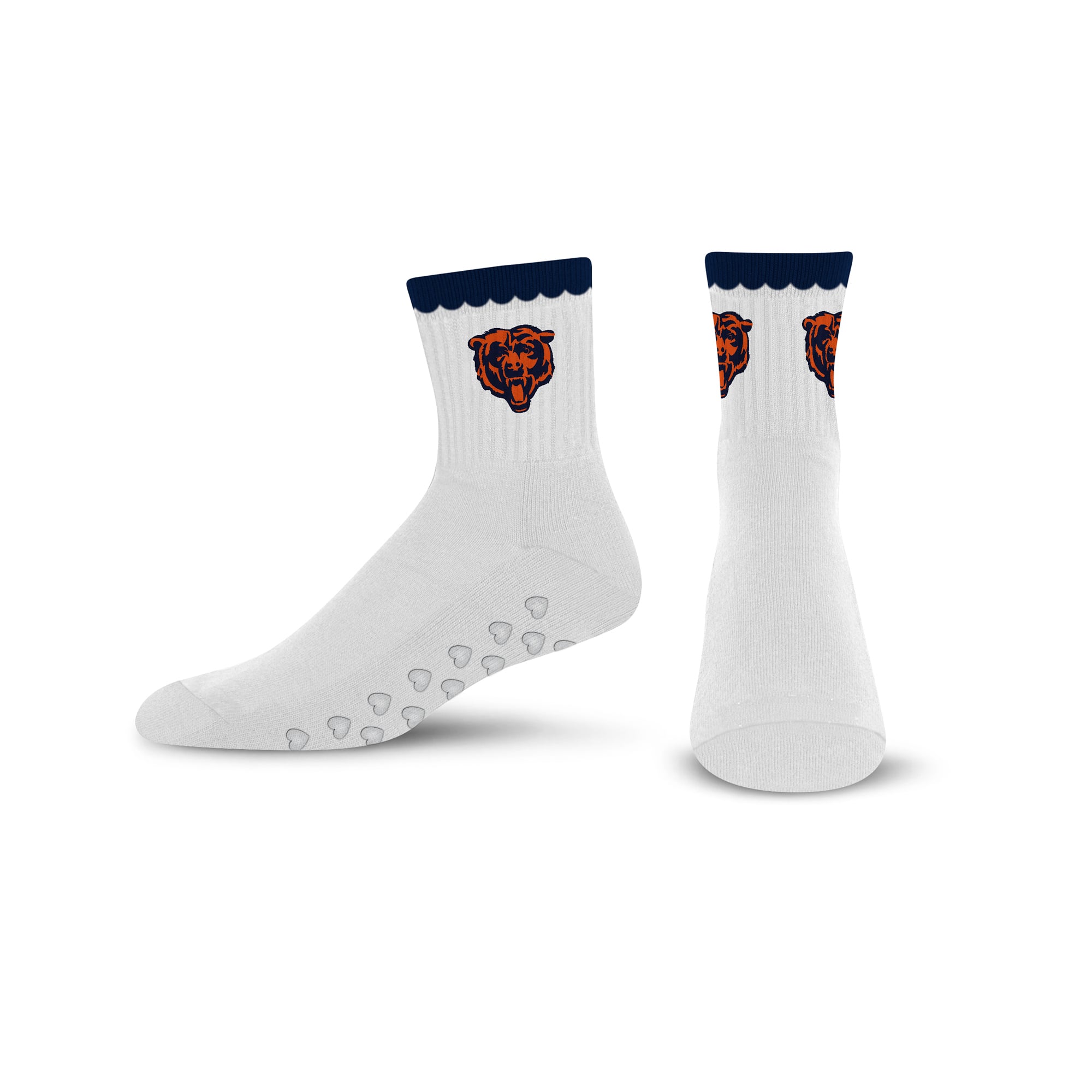 Women's PRO Compression  Chicago Bears White Heartshape Grippers Yoga-Pilates Quarter Socks