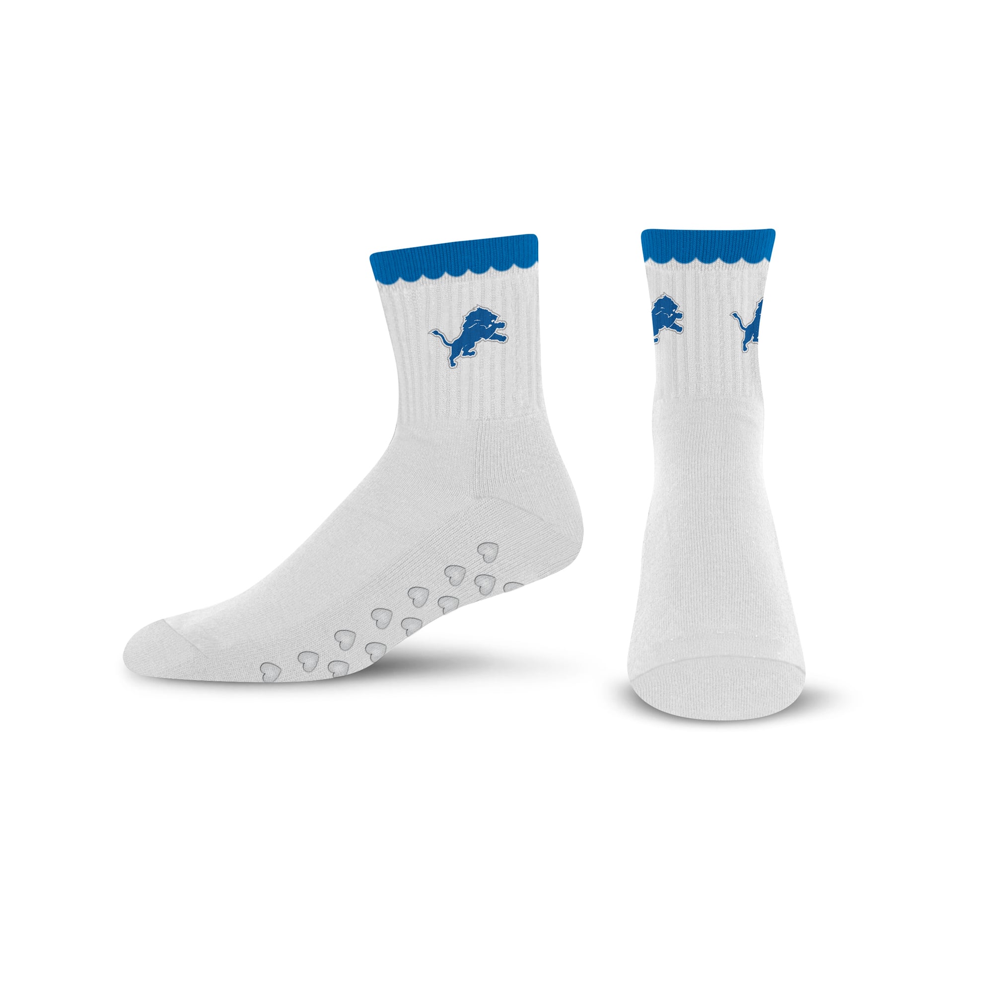 Women's PRO Compression  Detroit Lions White Heartshape Grippers Yoga-Pilates Quarter Socks