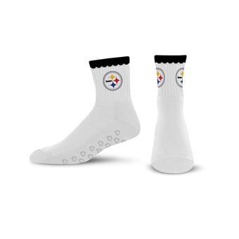 Women's PRO Compression  Pittsburgh Steelers White Heartshape Grippers Yoga-Pilates Quarter Socks