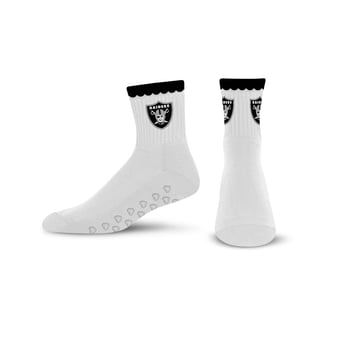 Women's PRO Compression  Las Vegas Raiders White Heartshape Grippers Yoga-Pilates Quarter Socks
