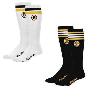 Women's PRO Compression Boston Bruins Varsity Stripe Knee-High Compression Socks Two Pack