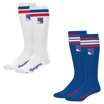 Women's PRO Compression New York Rangers Varsity Stripe Knee-High Compression Socks Two Pack
