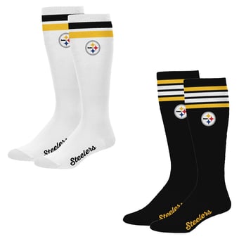 Women's PRO Compression Pittsburgh Steelers Varsity Stripe Knee-High Compression Socks Two Pack