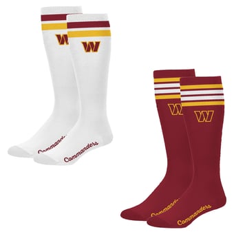 Women's PRO Compression Washington Commanders Varsity Stripe Knee-High Compression Socks Two Pack