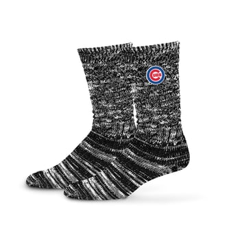 Women's PRO Compression  Black Chicago Cubs Slouchy Slub Textured Boyfriend Socks