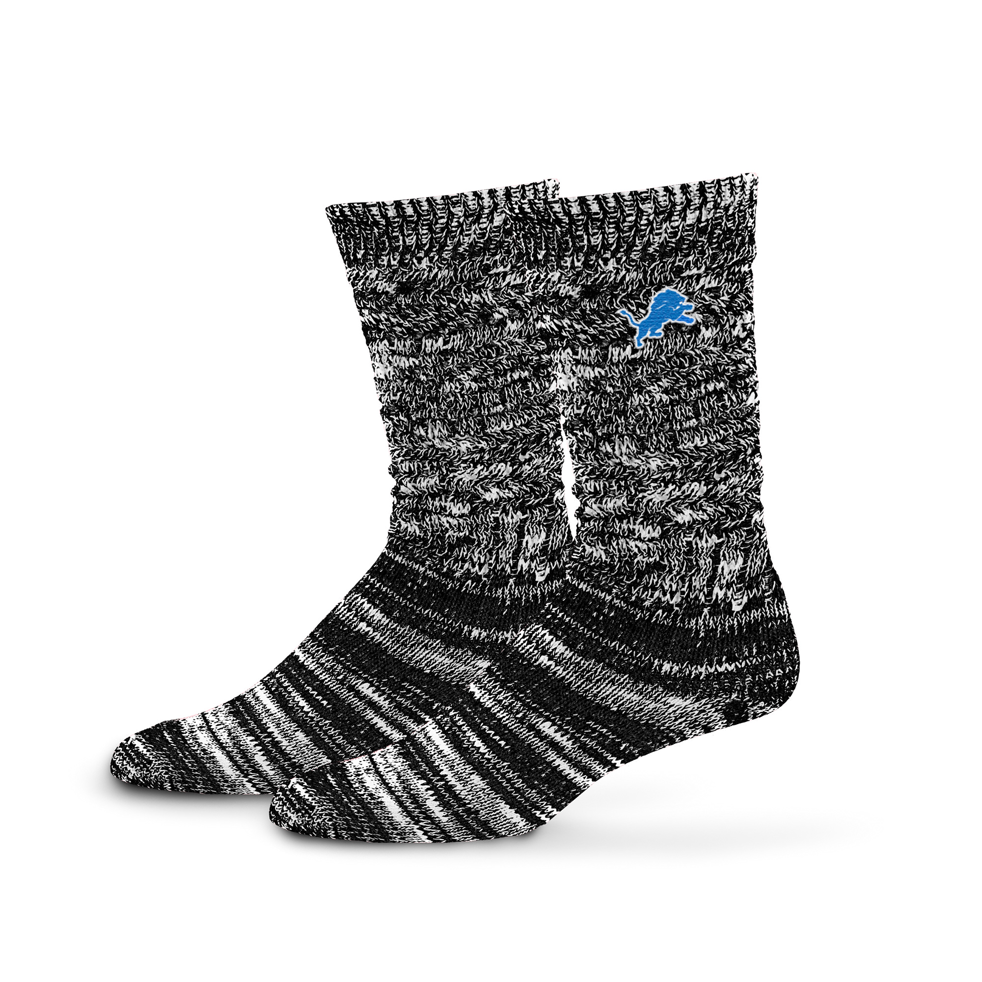 Women's PRO Compression  Black Detroit Lions Slouchy Slub Textured Boyfriend Socks