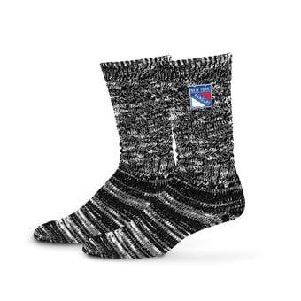 Women's PRO Compression  Black New York Rangers Slouchy Slub Textured Boyfriend Socks