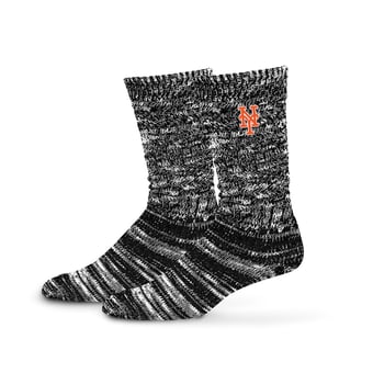 Women's PRO Compression  Black New York Mets Slouchy Slub Textured Boyfriend Socks