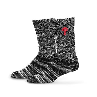 Women's PRO Compression  Black Philadelphia Phillies Slouchy Slub Textured Boyfriend Socks