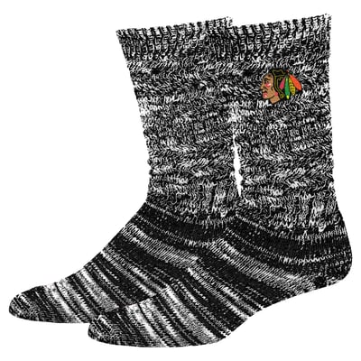 Women's PRO Compression  Black Chicago Blackhawks Slouchy Slub Textured Boyfriend Socks