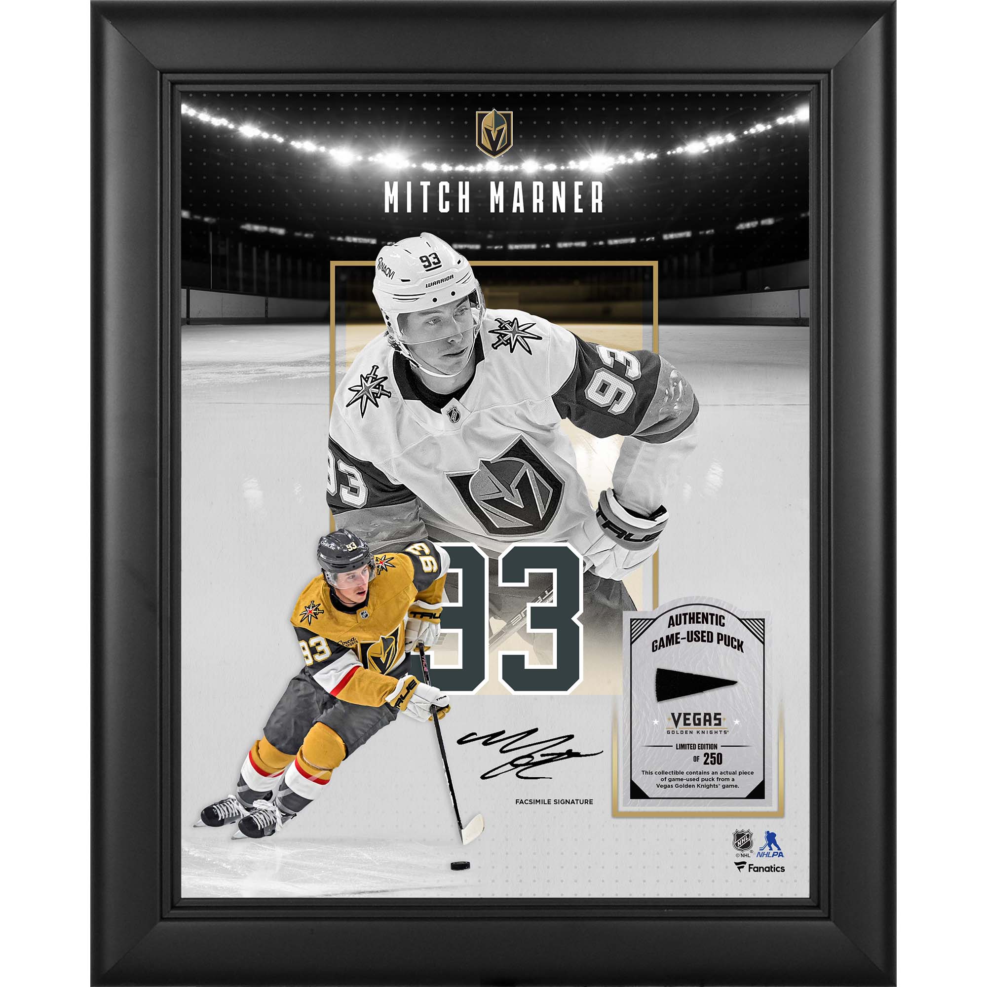 Mitch Marner Vegas Golden Knights Facsimile Signature Framed 11" x 14" Showcase Collage with a Piece of Game-Used Puck - Limited Edition of 250