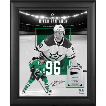 Mikko Rantanen Dallas Stars Facsimile Signature Framed 11" x 14" Showcase Collage with a Piece of Game-Used Puck - Limited Edition of 250