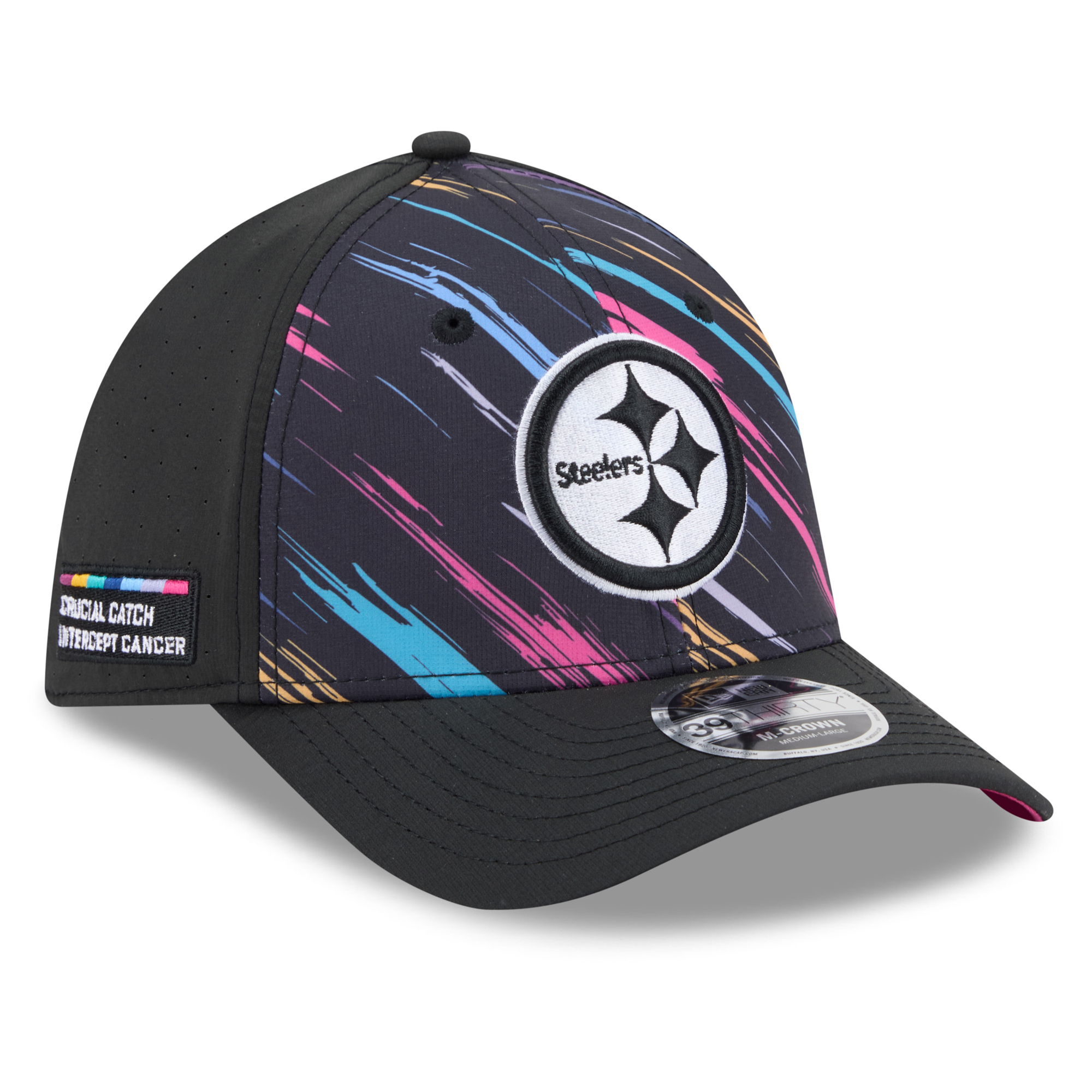 New Era Men's Black Pittsburgh Steelers 2026 Nfl Cruical Catch 39THIRTY M-Crown Stretch Hat - Black