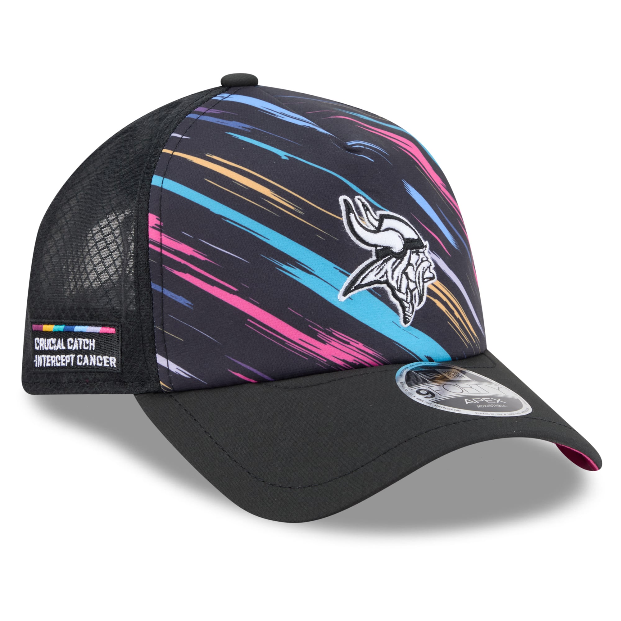 Men's New Era Black Minnesota Vikings 2026 NFL Crucial Catch 9FORTY Apex Adjustable Hat