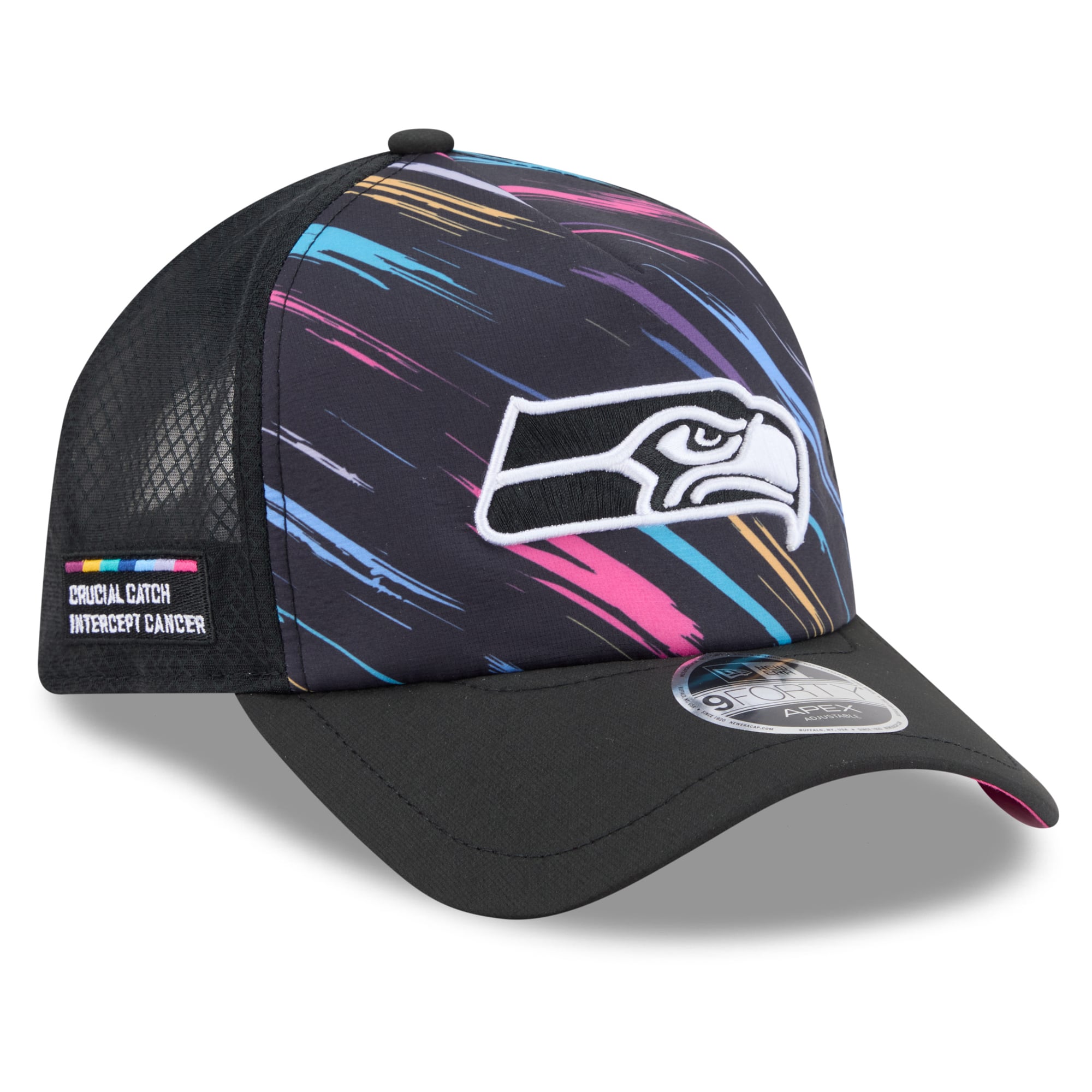 Men's New Era Black Seattle Seahawks 2026 NFL Crucial Catch 9FORTY Apex Adjustable Hat