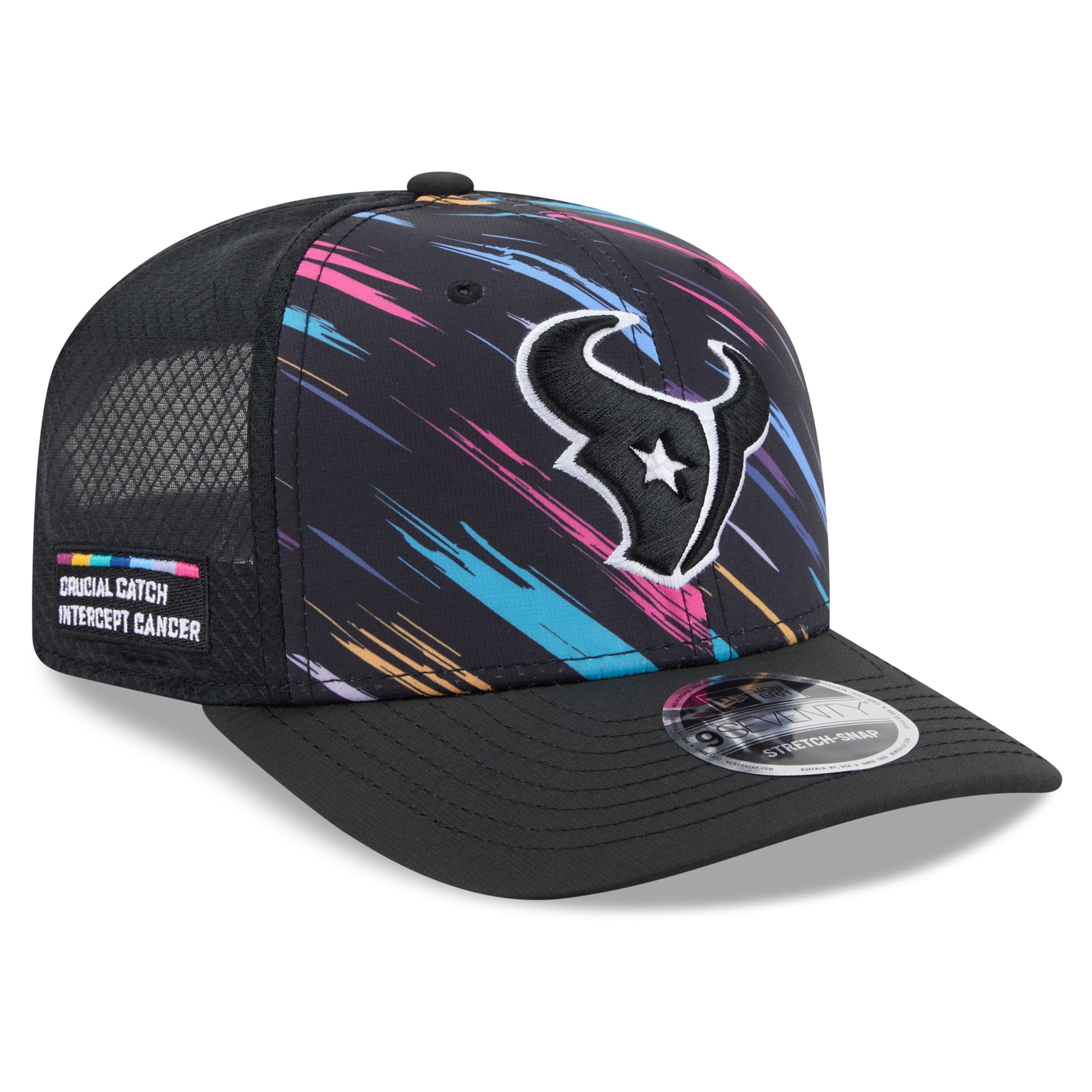 Men's New Era Black Houston Texans 2026 NFL Crucial Catch 9SEVENTY Adjustable Trucker Hat