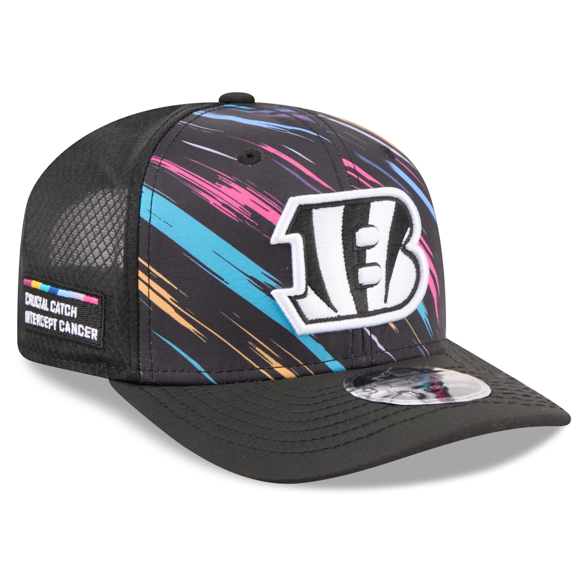 Men's New Era Black Cincinnati Bengals 2026 NFL Crucial Catch 9SEVENTY Adjustable Trucker Hat