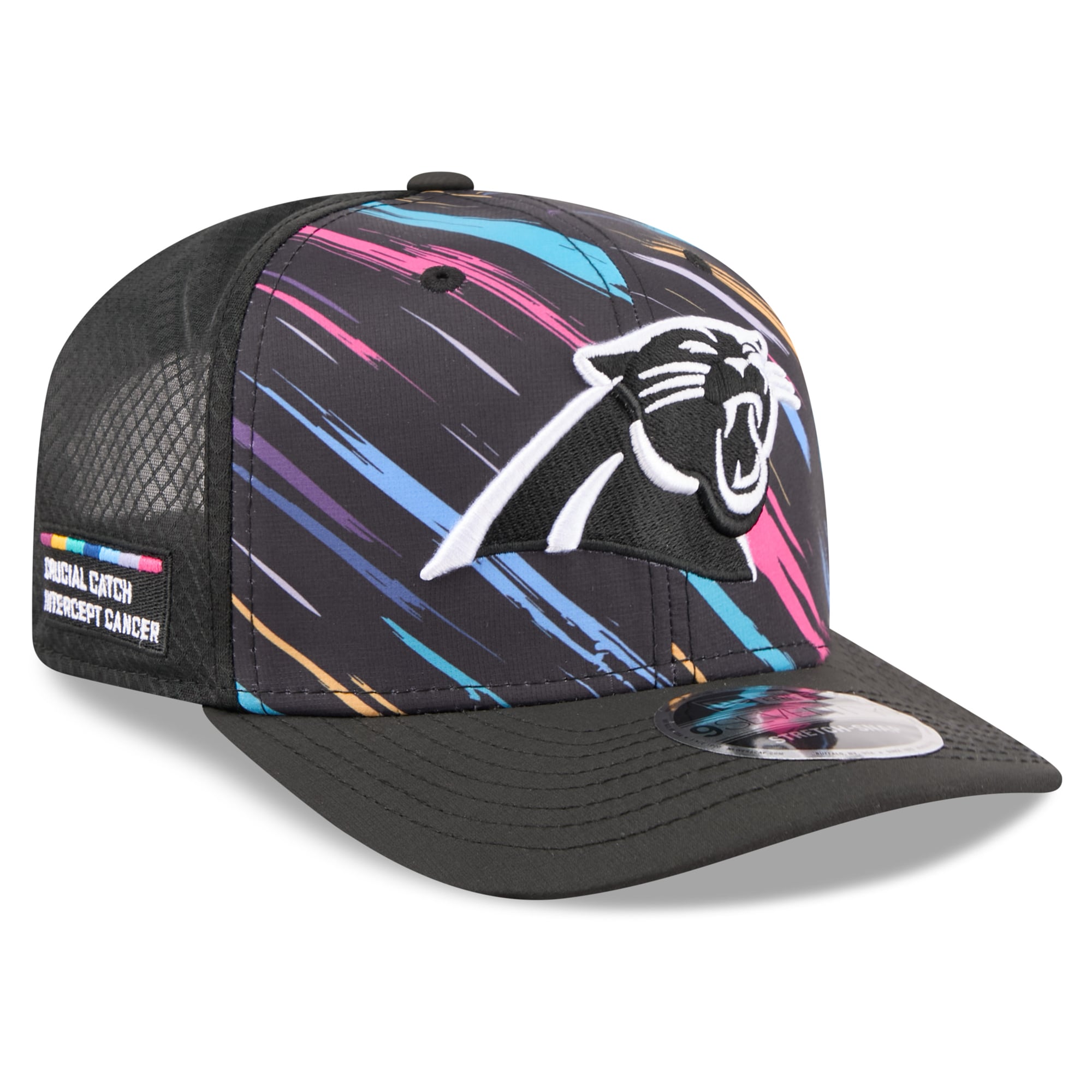 Men's New Era Black Carolina Panthers 2026 NFL Crucial Catch 9SEVENTY Adjustable Trucker Hat