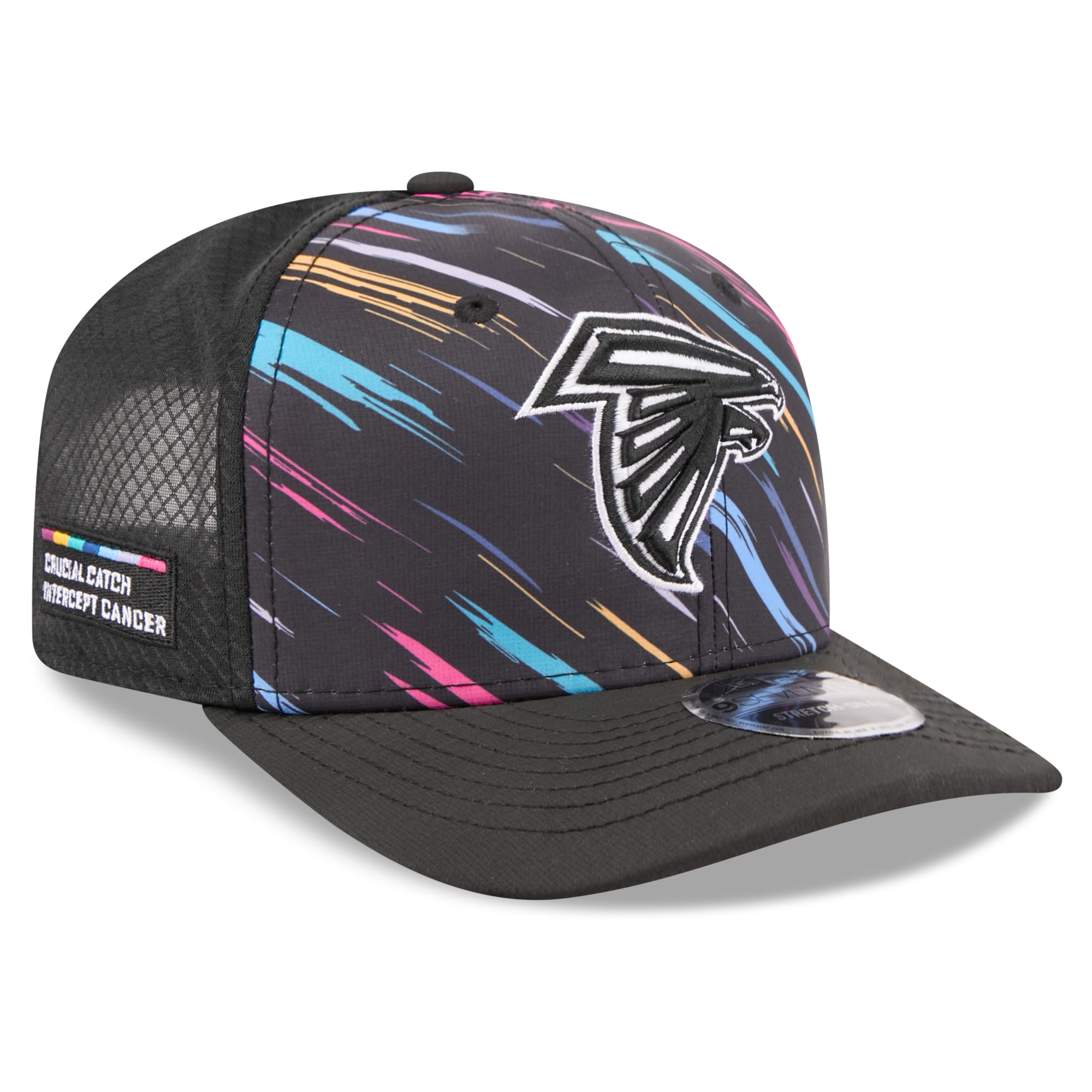 Men's New Era Black Atlanta Falcons 2026 NFL Crucial Catch 9SEVENTY Adjustable Trucker Hat