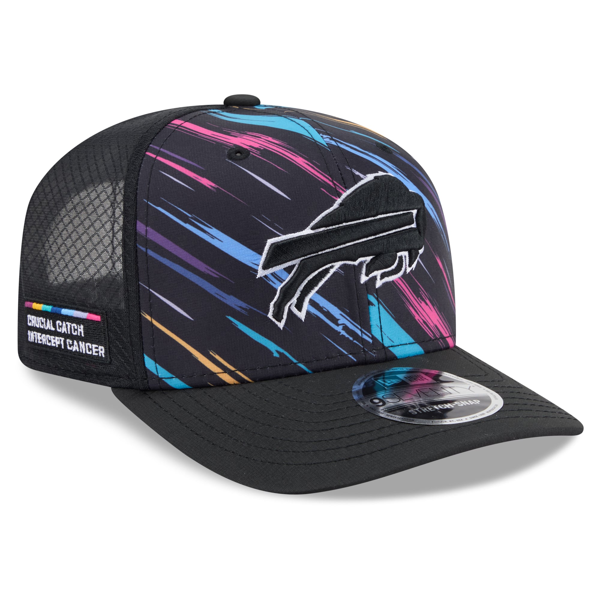 Men's New Era Black Buffalo Bills 2026 NFL Crucial Catch 9SEVENTY Adjustable Trucker Hat