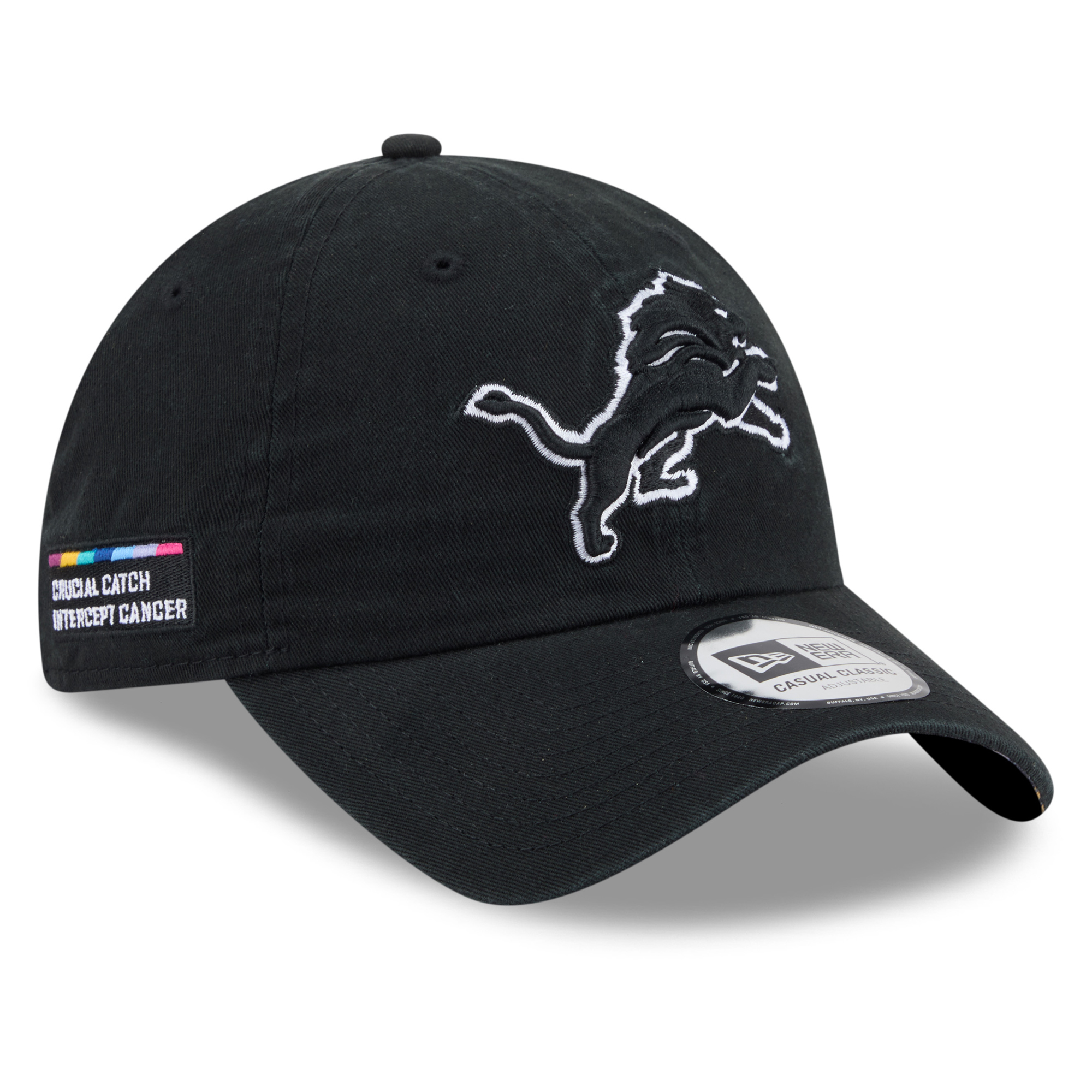 Men's New Era Black Detroit Lions 2026 NFL Crucial Catch Casual Classic Adjustable Hat