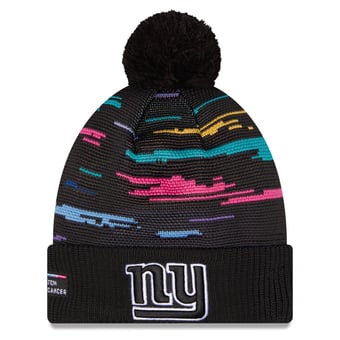 Men's New Era Black New York Giants 2026 NFL Crucial Catch Cuffed Knit Hat with Pom