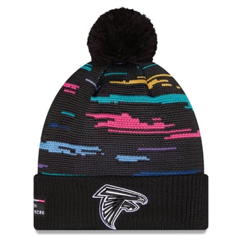 Men's New Era Black Atlanta Falcons 2026 NFL Crucial Catch Cuffed Knit Hat with Pom