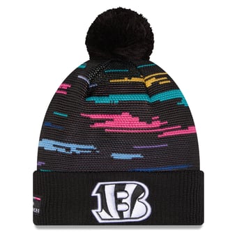 Men's New Era Black Cincinnati Bengals 2026 NFL Crucial Catch Cuffed Knit Hat with Pom