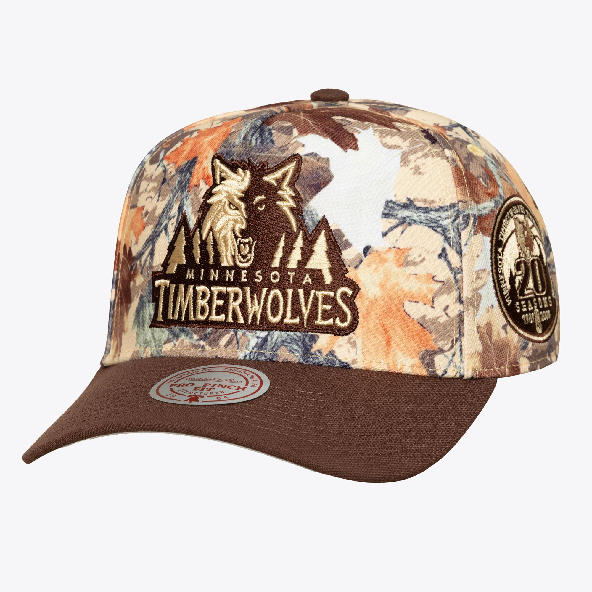 Unisex Mitchell & Ness Camo Minnesota Timberwolves Leaf Camo Pro Adjustable Hat