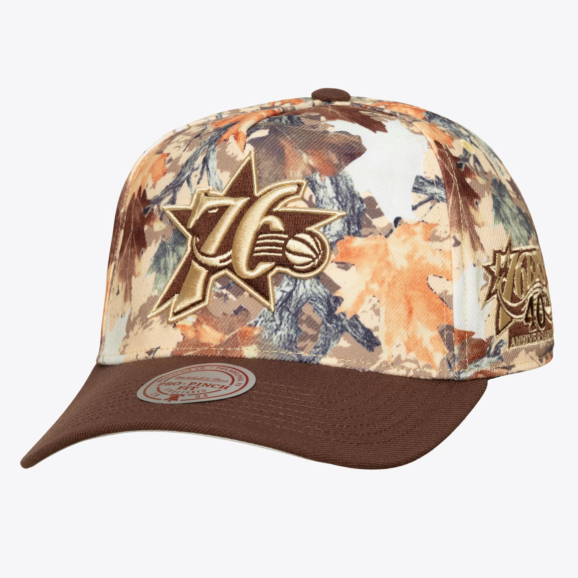 Unisex Mitchell & Ness Camo Philadelphia 76ers Leaf Camo Pro Adjustable Hat