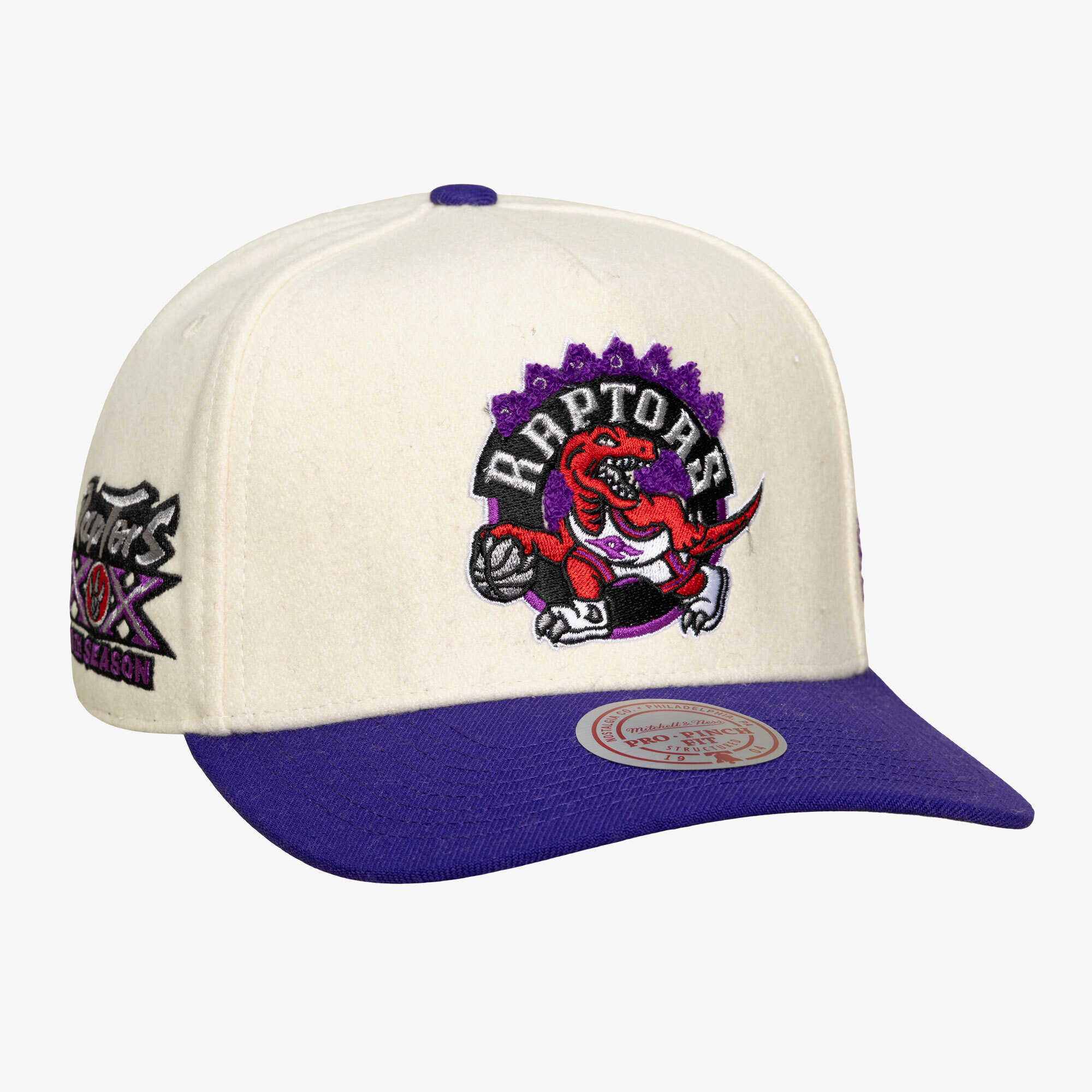 Unisex Mitchell & Ness Cream Toronto Raptors Cream Team Pro Adjustable Hat