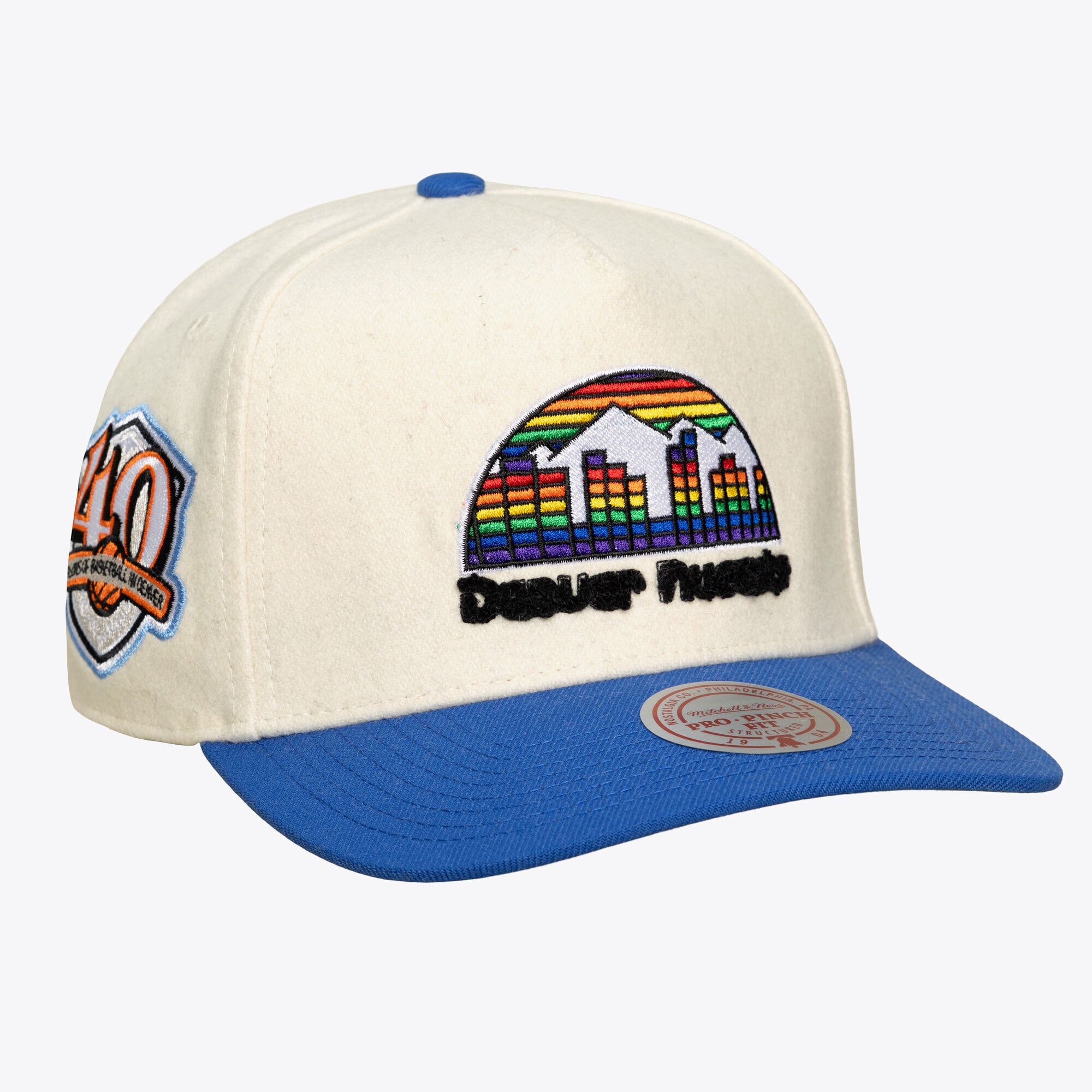 Unisex Mitchell & Ness Cream Denver Nuggets Cream Team Pro Adjustable Hat