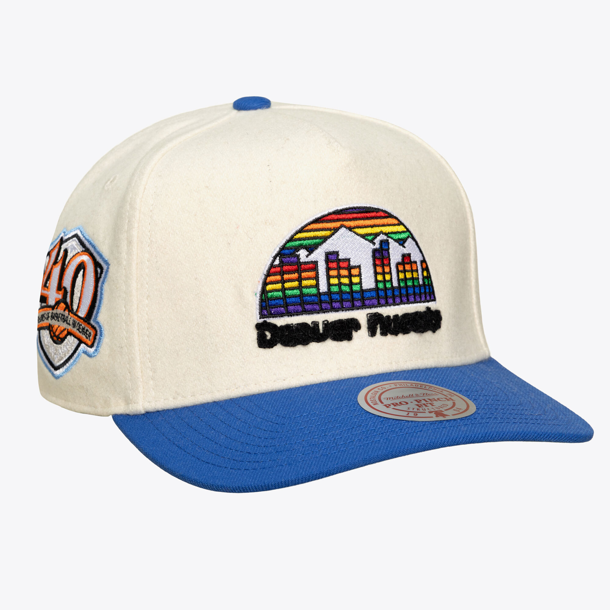 Mitchell & Ness Men's and Women's Cream Denver Nuggets Cream Team Pro Adjustable Hat - Cream