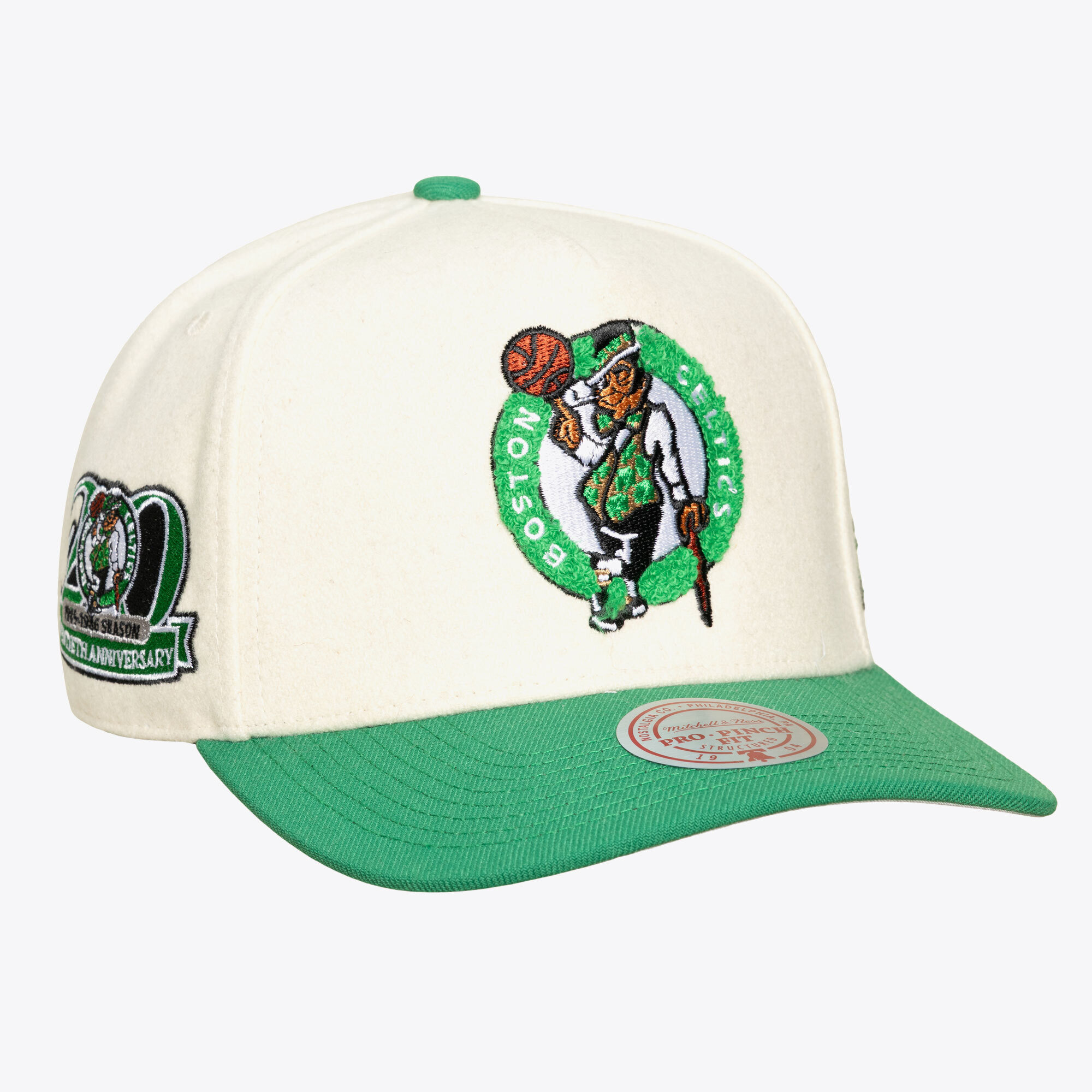 Unisex Mitchell & Ness Cream Boston Celtics Cream Team Pro Adjustable Hat