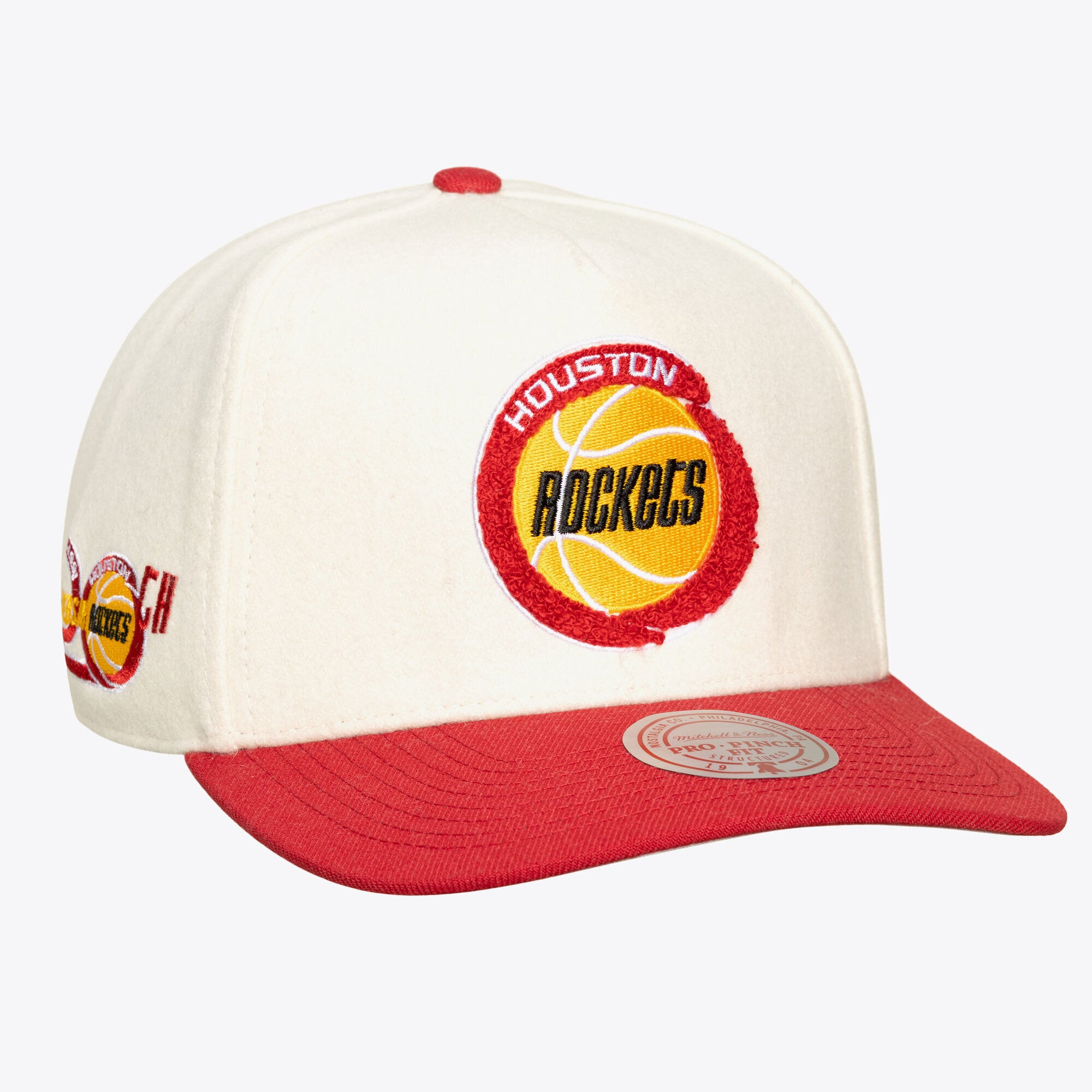 Unisex Mitchell & Ness Cream Houston Rockets Cream Team Pro Adjustable Hat