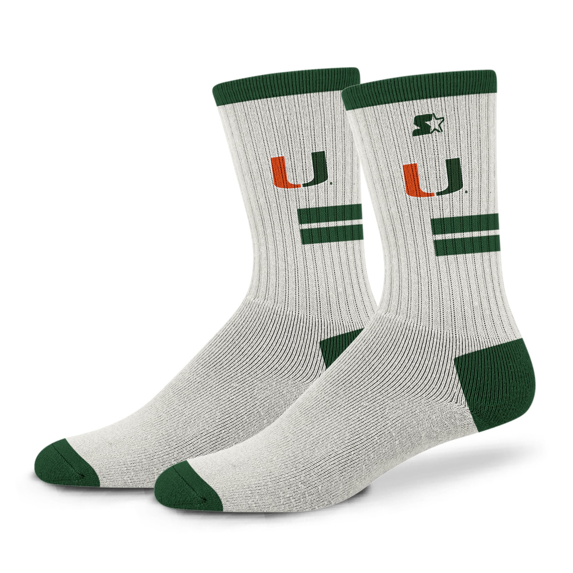 Unisex Starter  Cream Miami Hurricanes Premiere Cushioned Crew Socks