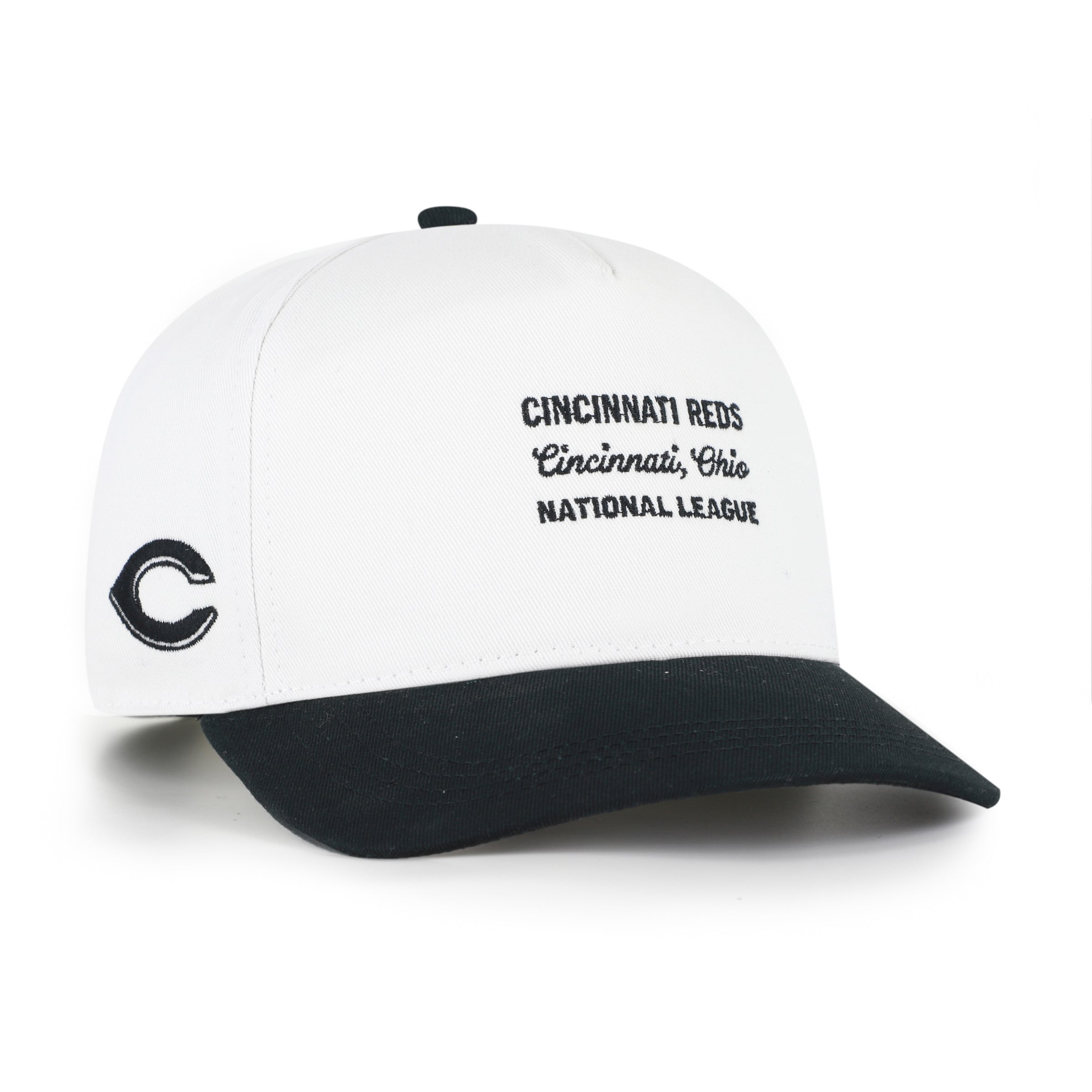 Men's '47 White/Black Cincinnati Reds Contemporary Two-Tone Hitch Adjustable Hat