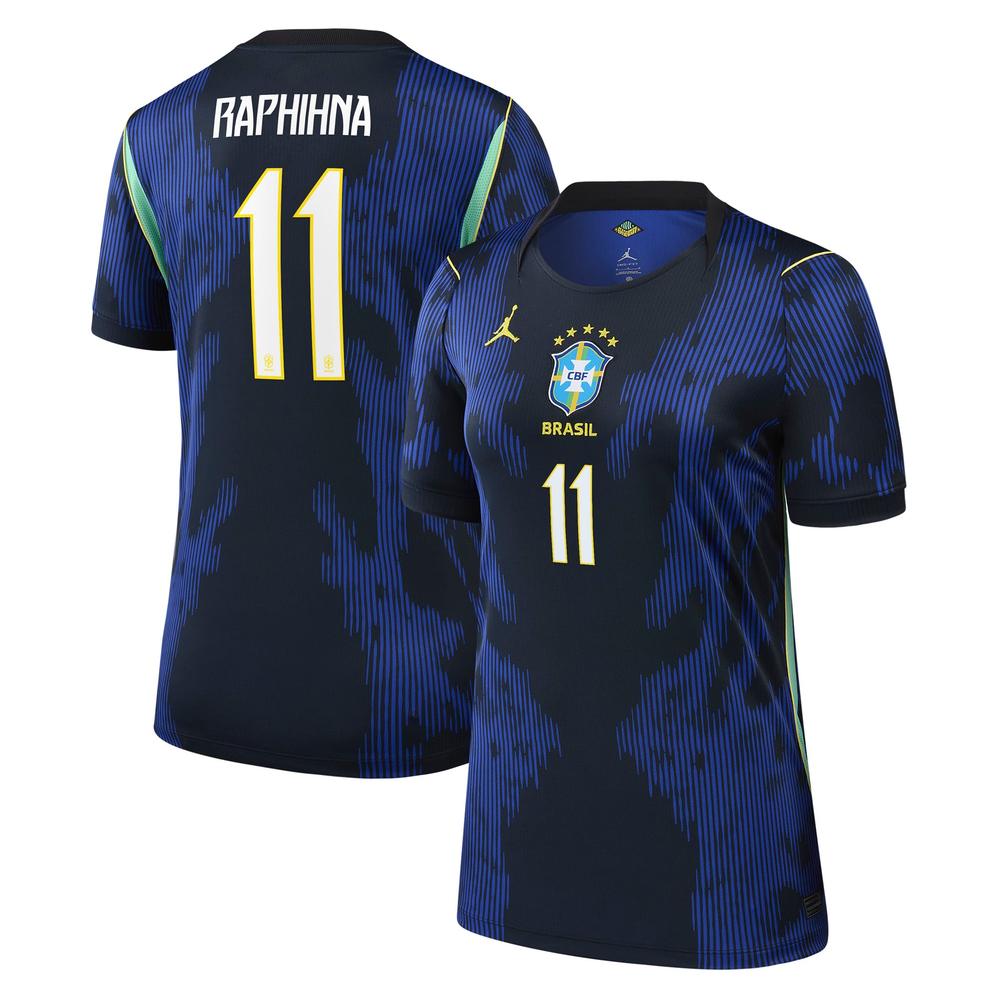 Maillot Extérieur Stadium Brésil Jordan 2026 - Femme avec flocage Raphinha 11