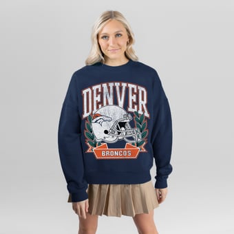 Women's Gameday Couture Navy Denver Broncos Classic Archives Premium Fleece Sweatshirt