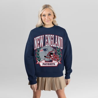 Women's Gameday Couture Navy New England Patriots Classic Archives Premium Fleece Sweatshirt