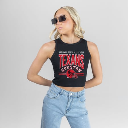 Women's Gameday Couture Black Houston Texans Mic Drop Essential Ribbed Crop Tank Top
