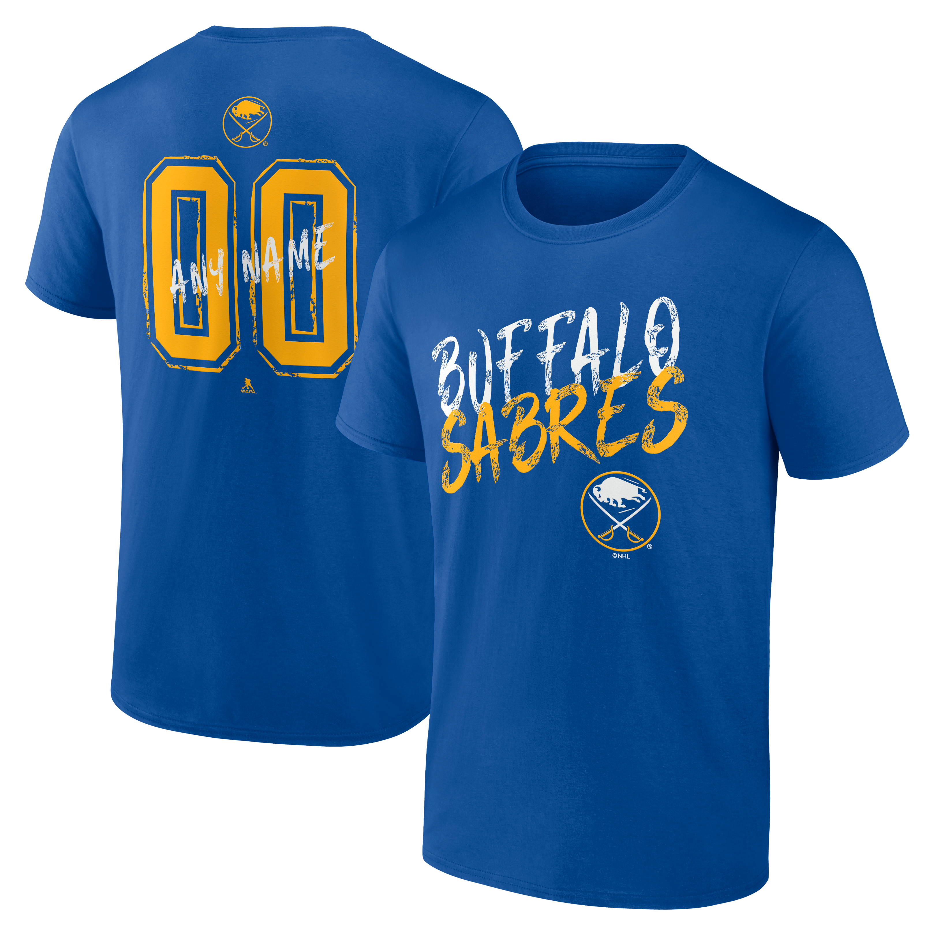 Men's Royal Buffalo Sabres Big & Tall Hustle Personalized Name & Number T-Shirt