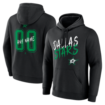 Men's Black Dallas Stars Big & Tall Hustle Personalized Name & Number Hoodie