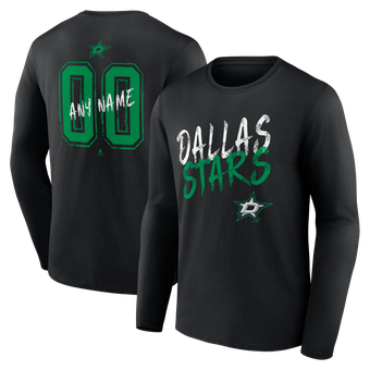 Men's Black Dallas Stars  Hustle Personalized Name & Number Long Sleeve T-Shirt