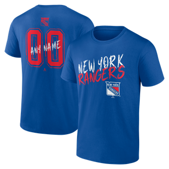 Men's Blue New York Rangers Big & Tall Hustle Personalized Name & Number T-Shirt