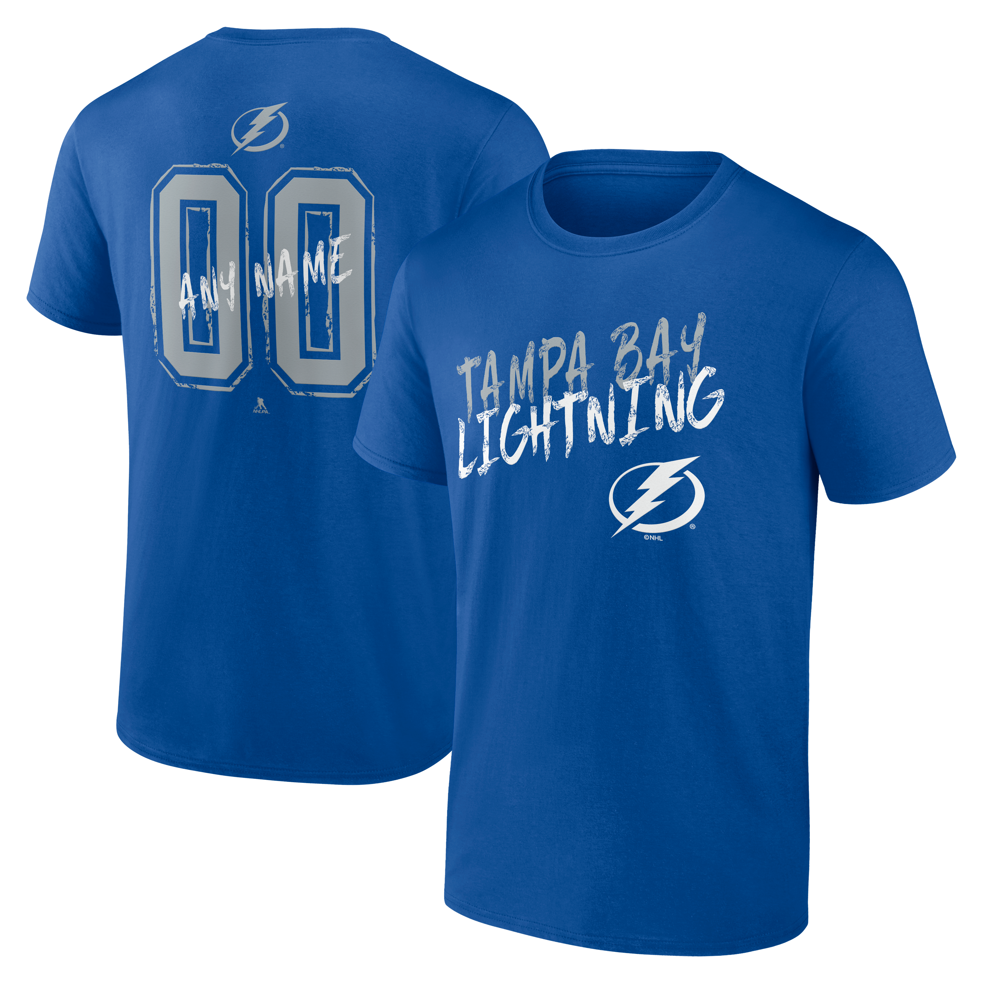 Men's Blue Tampa Bay Lightning Big & Tall Hustle Personalized Name & Number T-Shirt