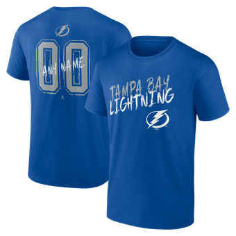 Men's Blue Tampa Bay Lightning Big & Tall Hustle Personalized Name & Number T-Shirt